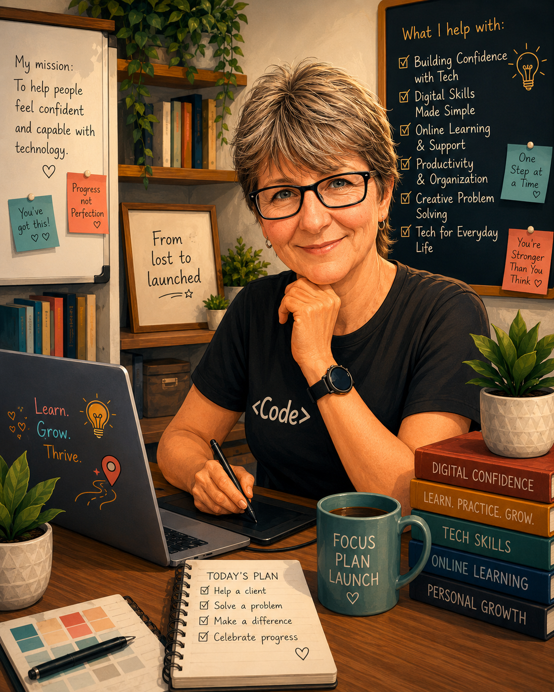 Collette at her desk — founder of The Digital Journey